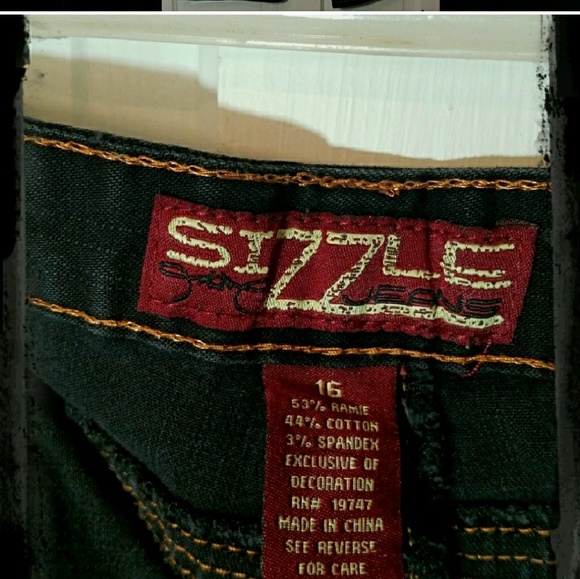 o) Sizzle Denim 16 Black copper straight jean. - Picture 3 of 9
